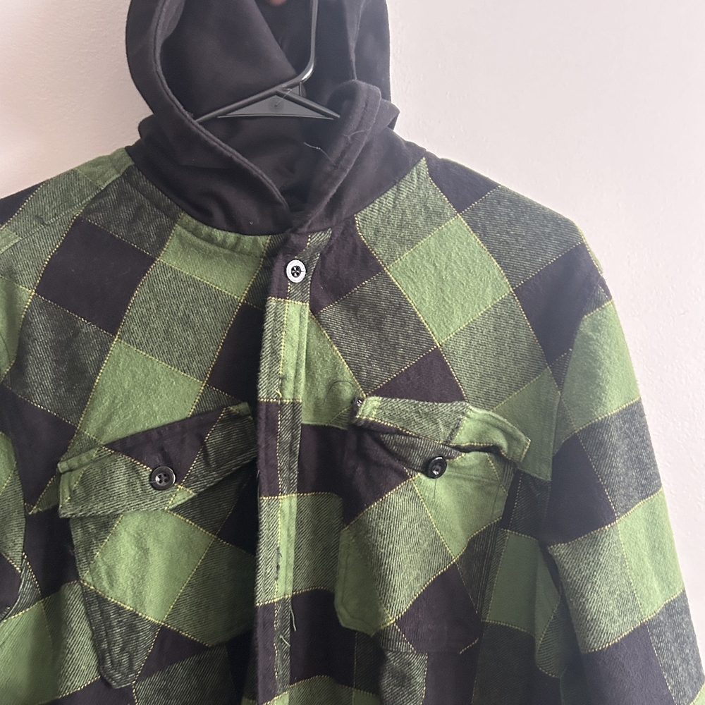 Lifted research group hooded flannel shirt